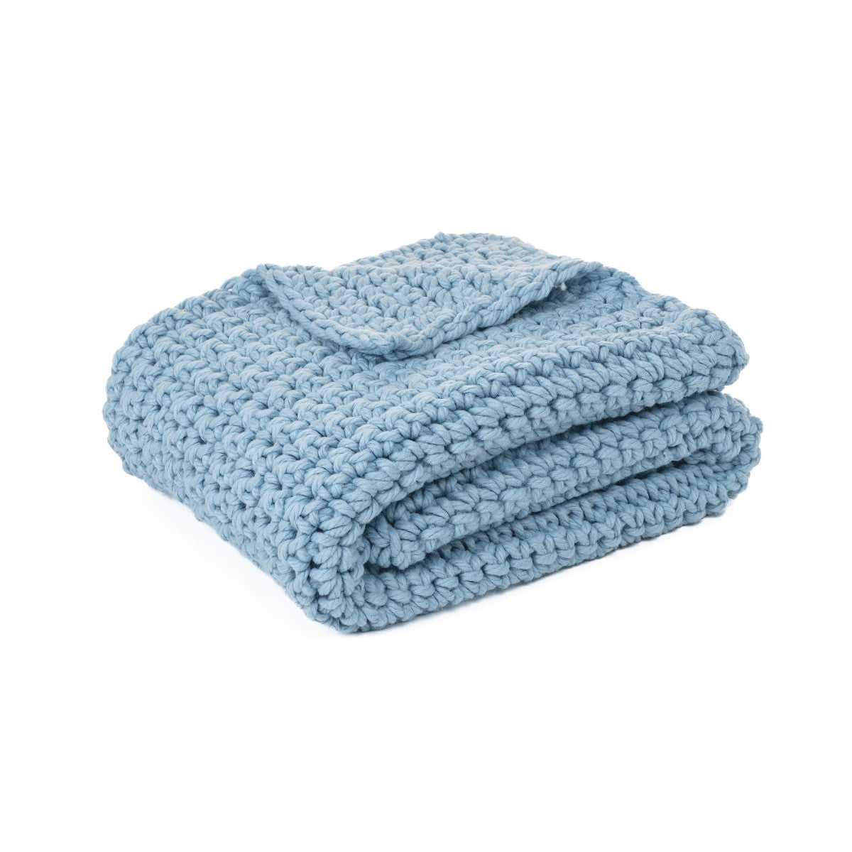 Jeté en gros tricot bleu Gummy