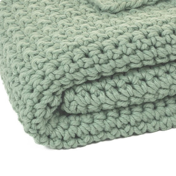 Gummy sage large knit throw