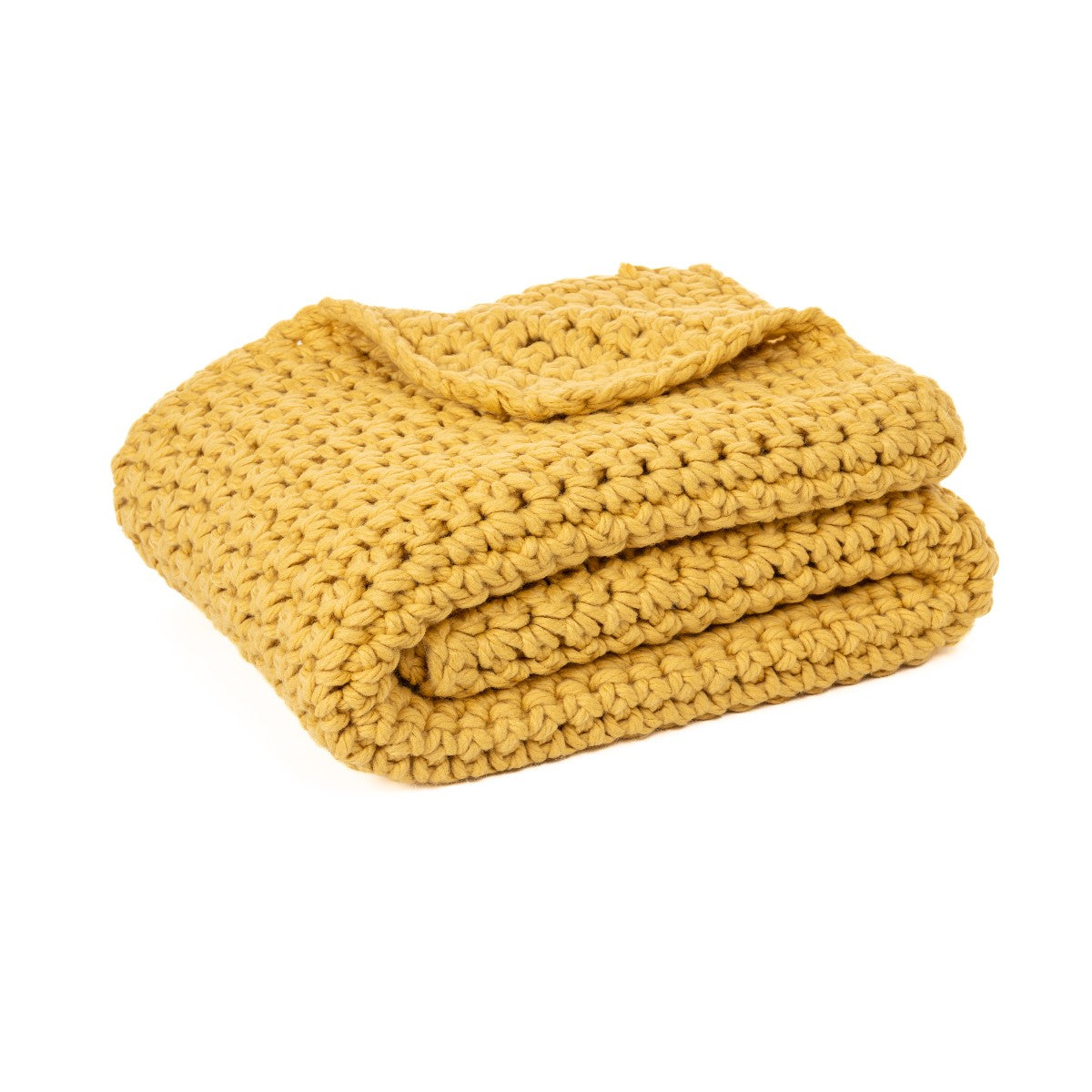 Gummy yellow large knit throw