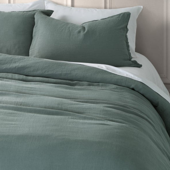 Lin blue steel linen duvet cover