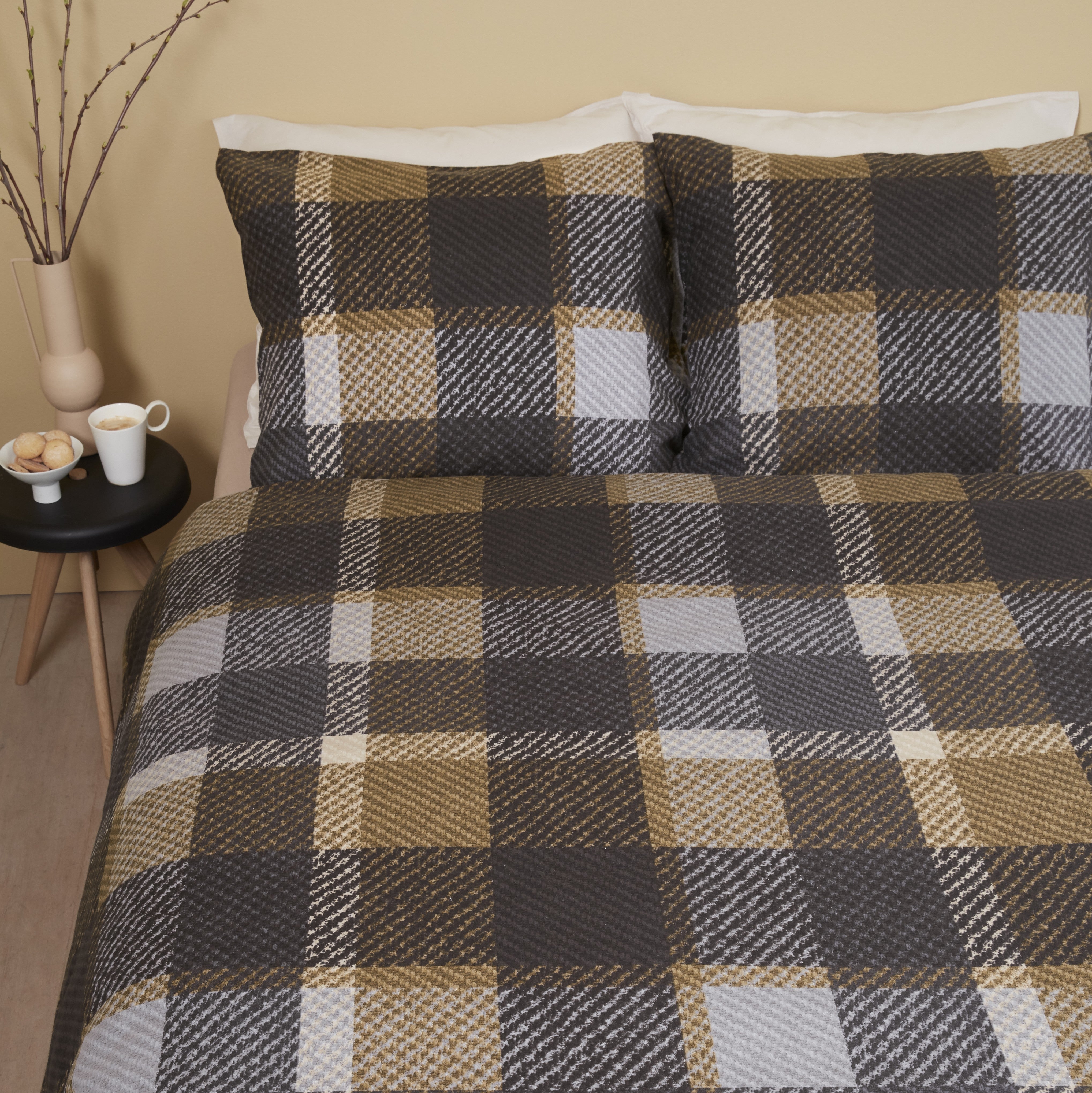 City plaid duvet cover
