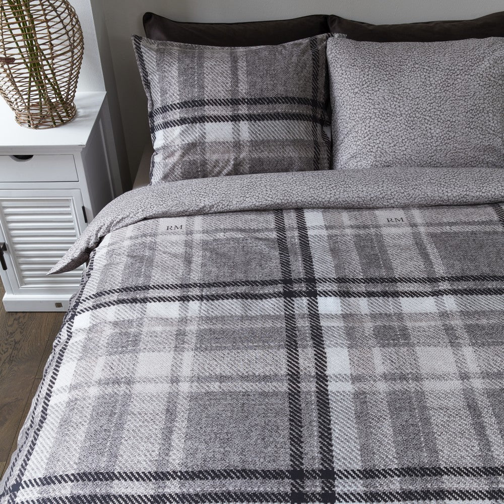 Cozy Check Sand plaid duvet cover