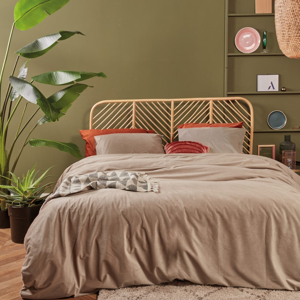 Coffee taupe velvet corduroy duvet cover