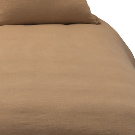 Housse de couette marron Lin