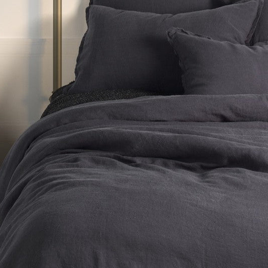 Linen black duvet cover