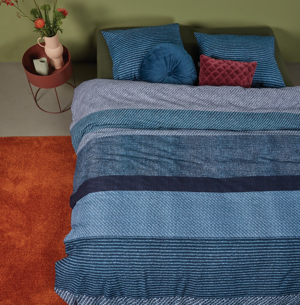 Berlin blue striped modern duvet cover