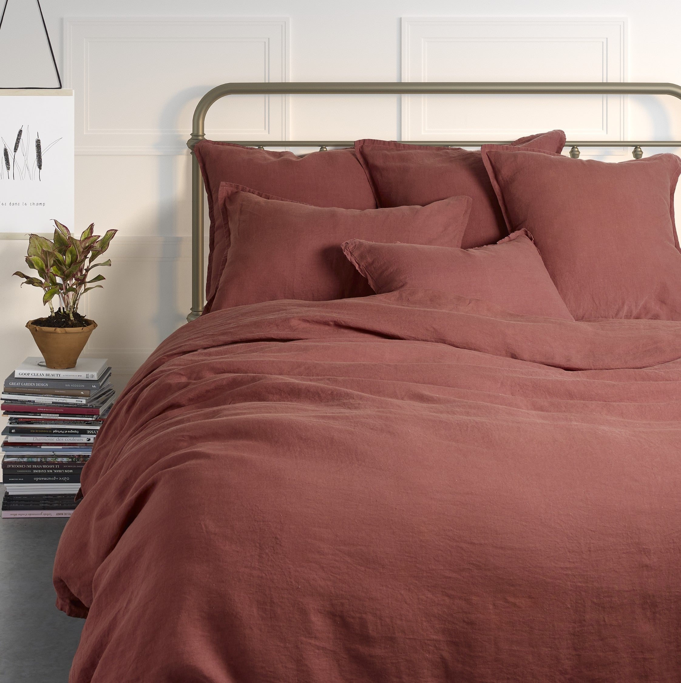 Linen terracotta duvet cover