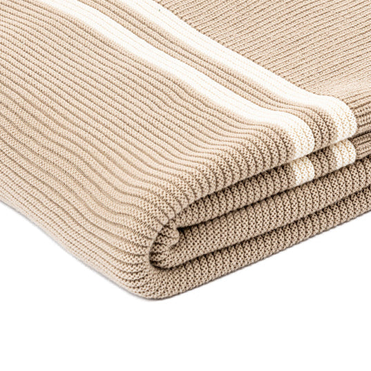 Hudson taupe knit throw