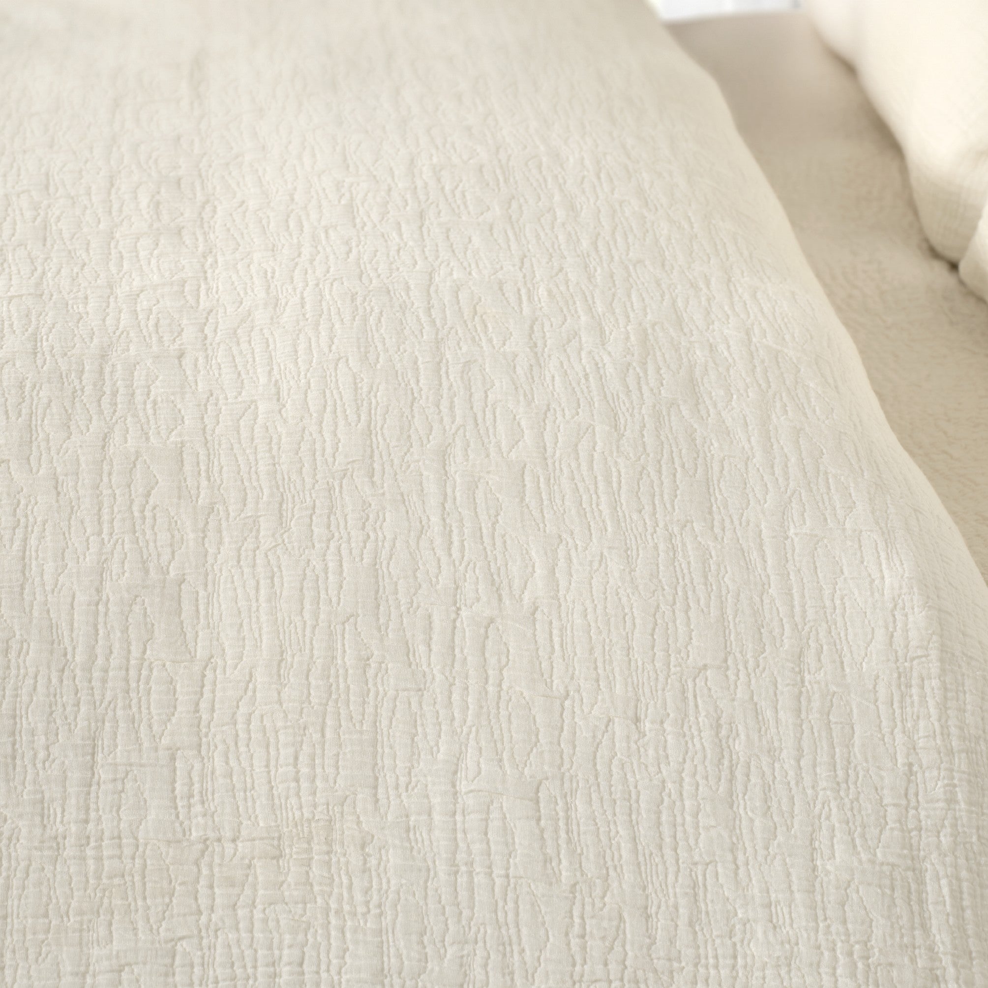 Housse de couette unie crème Lionel