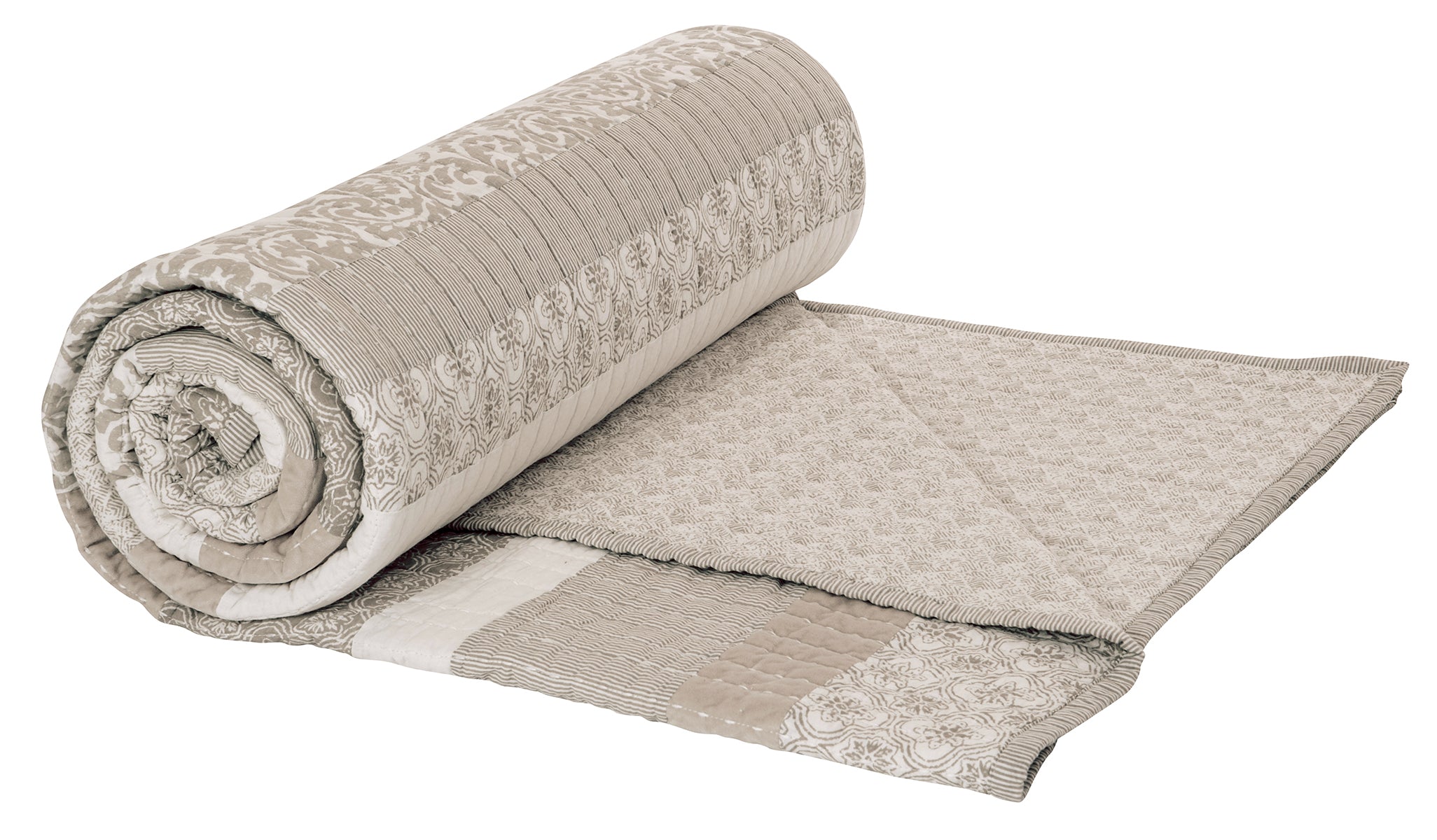 Lola ivory and taupe quilt