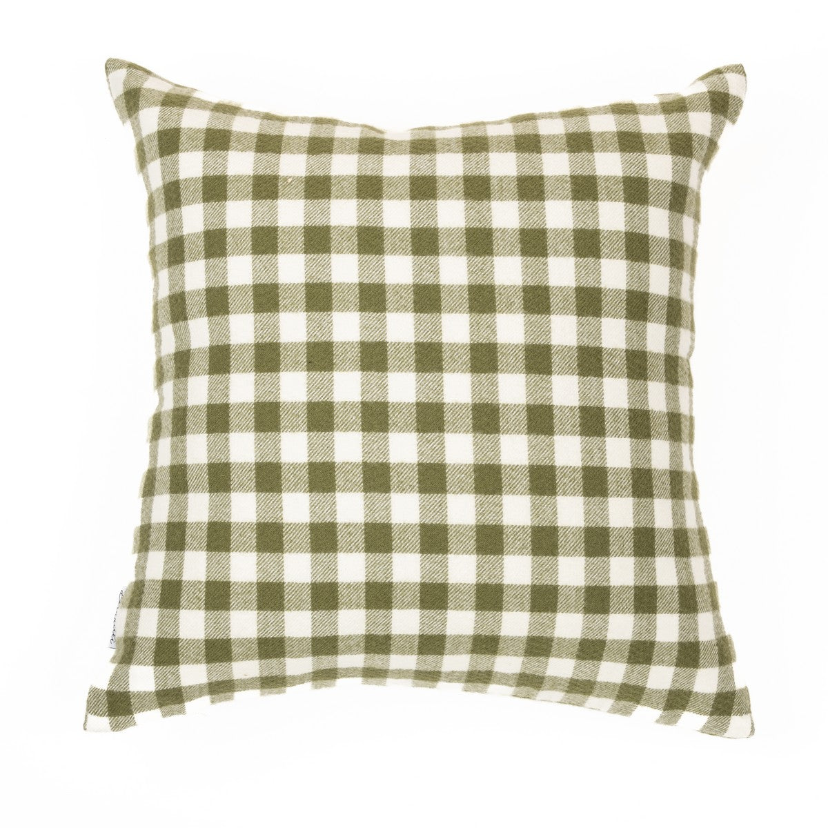 Manos dark green plaid decorative pillow