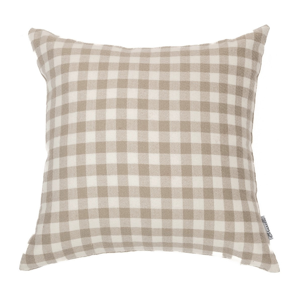Manos grey plaid decorative pillow