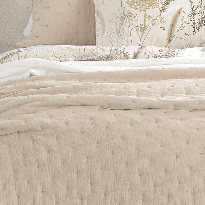 Courtepointe unie naturel Mousseline