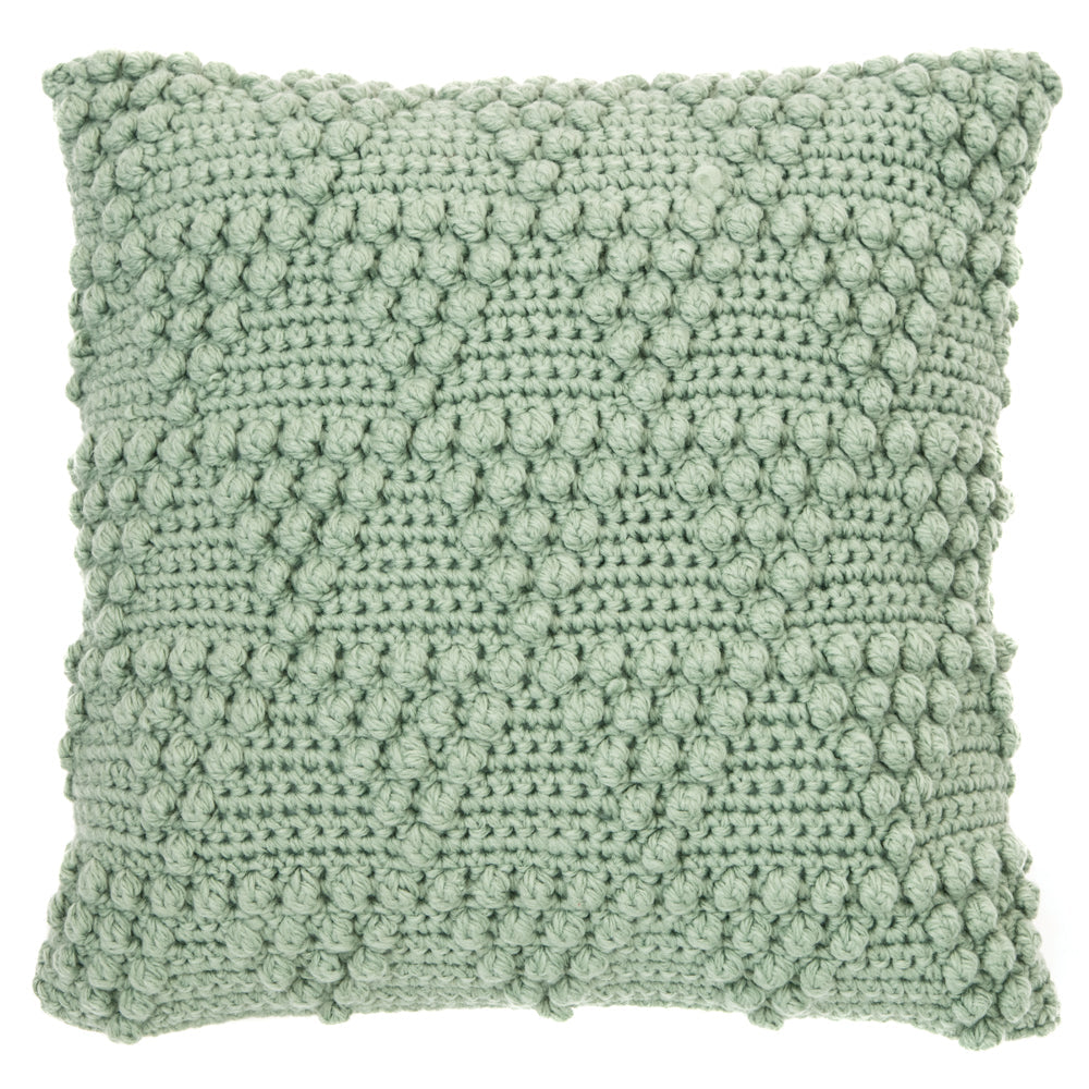 Oreiller européen en tricot sauge Bubble
