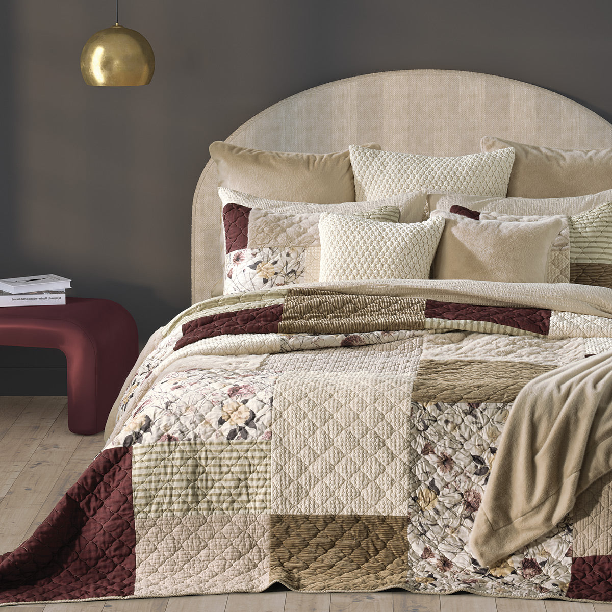 Courtepointe patchwork Pomegranate