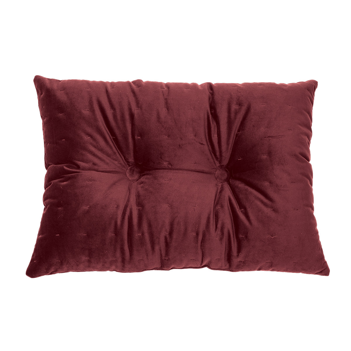 Coussin rectangulaire en velours bourgogne Riad