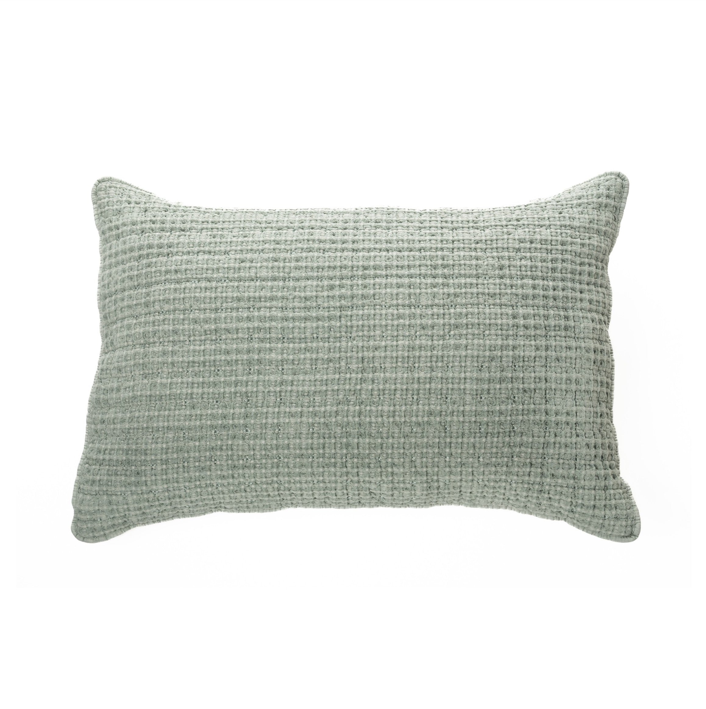 Spirit green waffle cotton decorative pillow sham