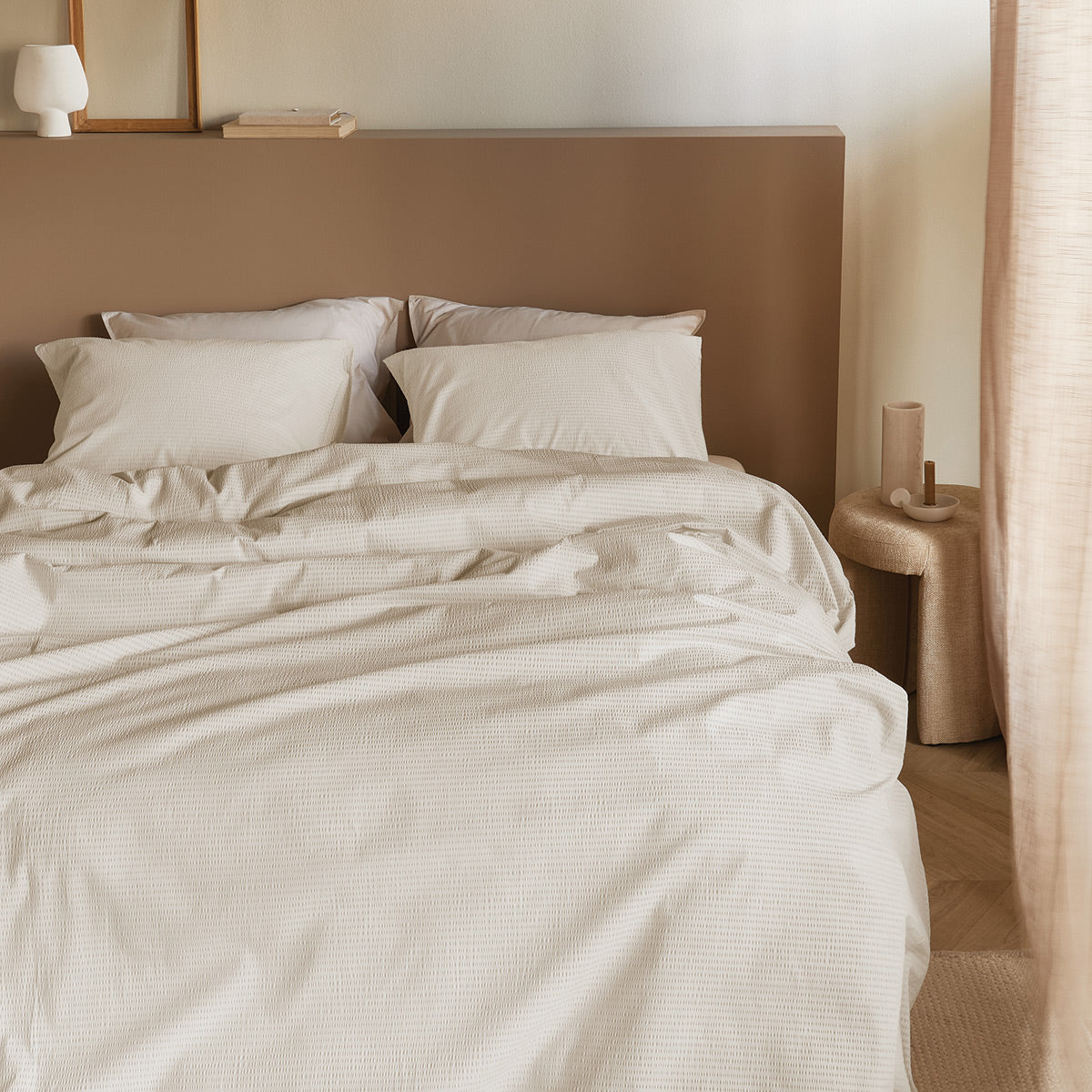 Waffle sand duvet cover