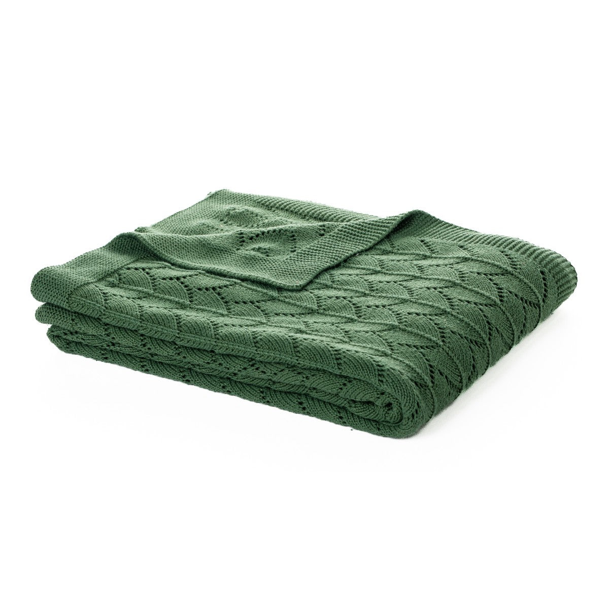 Jeté en tricot vert foncé Amarok