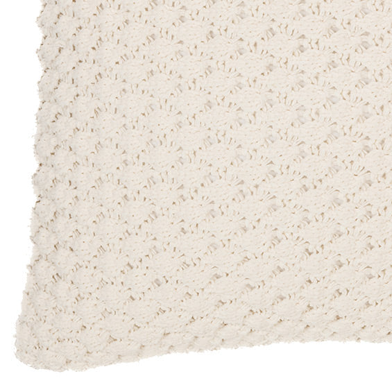 Basket chenille ivory decorative pillow