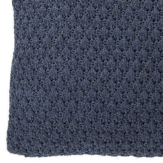 Basket chenille blue decorative pillow