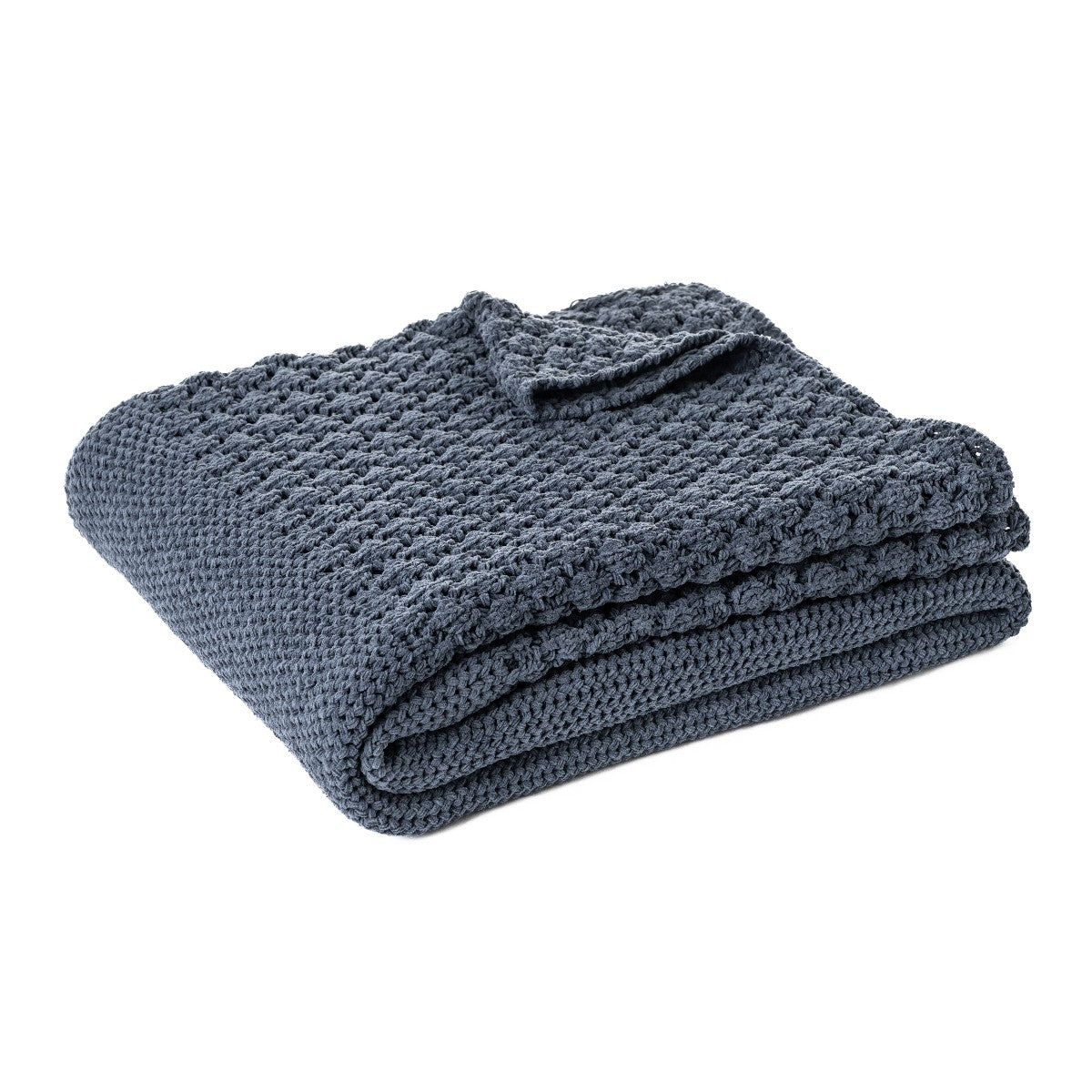 Basket chenille blue throw