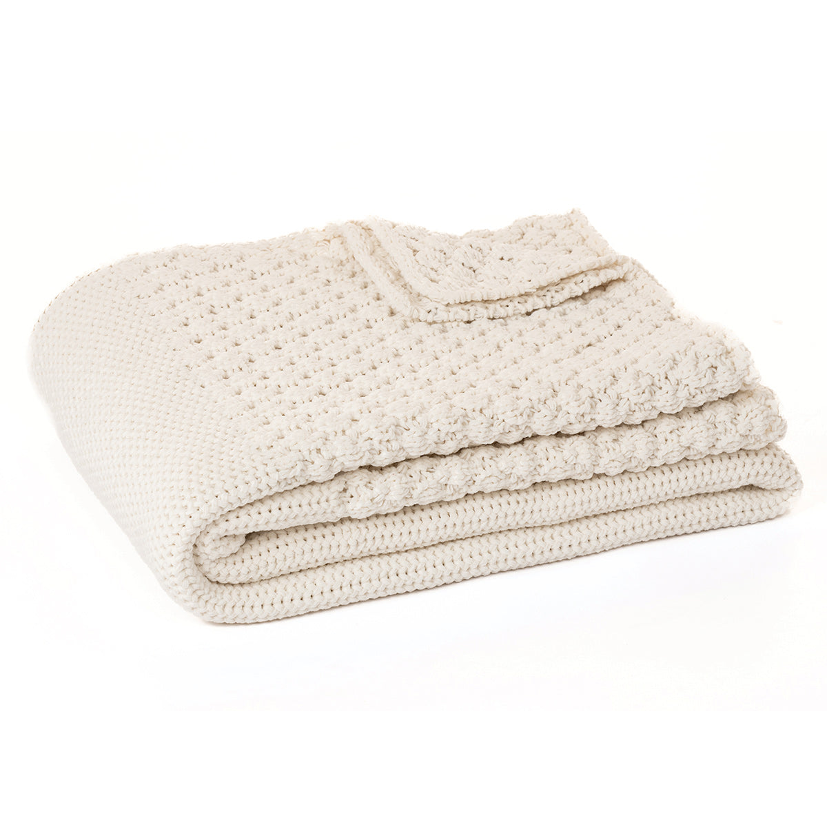 Basket chenille ivory throw