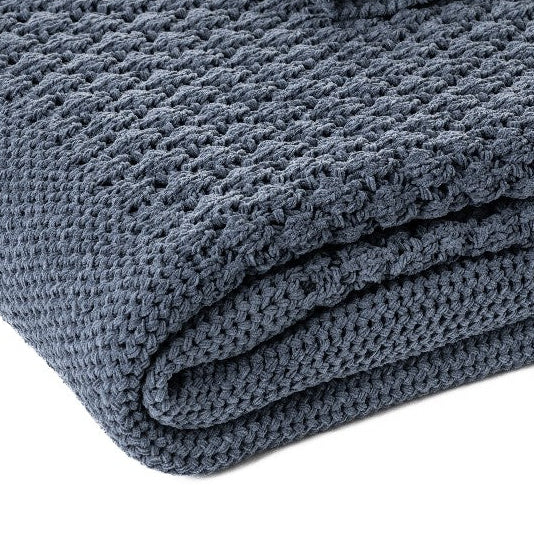 Basket chenille blue throw