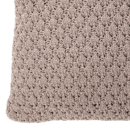 Basket chenille brown decorative pillow