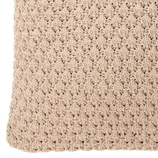Basket chenille taupe decorative pillow