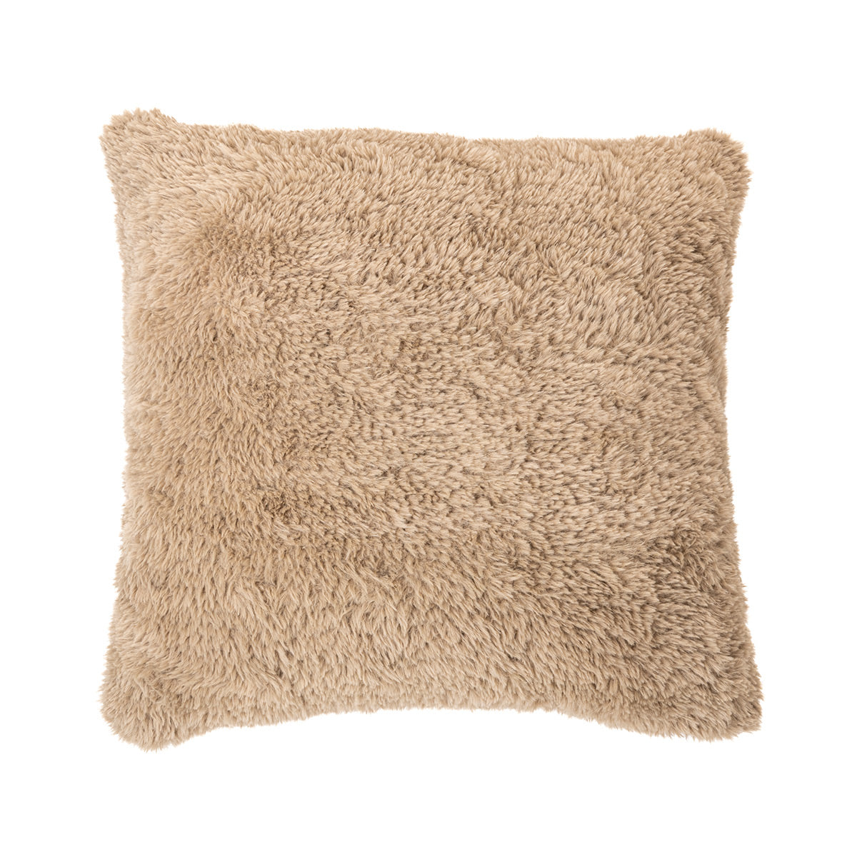 Oreiller européen en fausse fourrure taupe Beverly