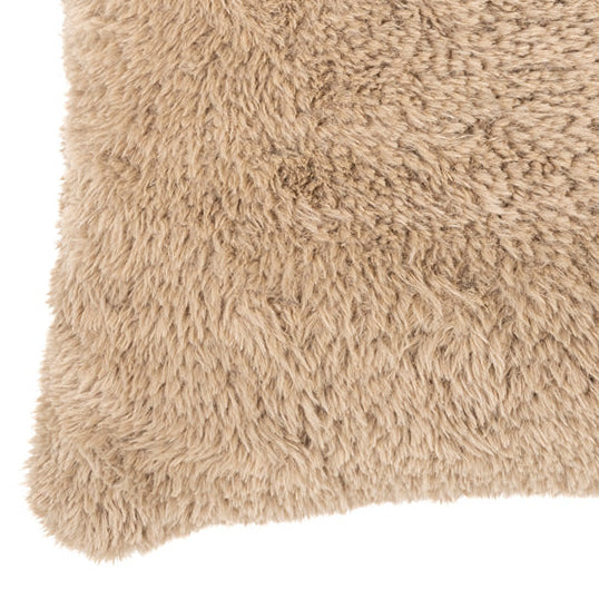 Beverly taupe faux fur european pillow