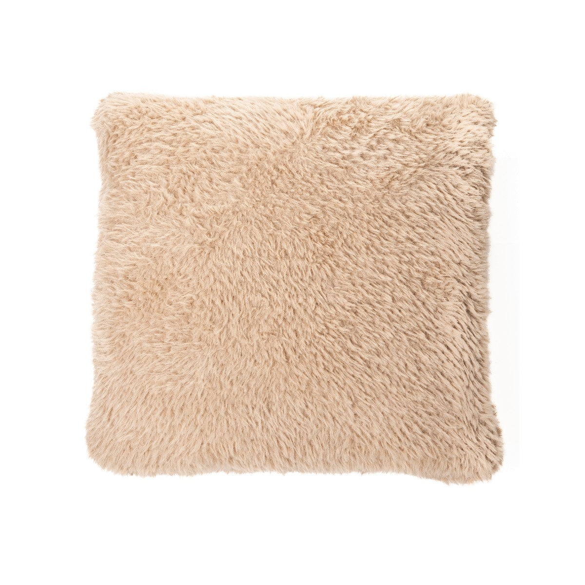 Bervely mocha faux fur decorative pillow