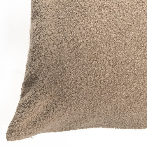 Oreiller européen en faux mouton moka Biquette