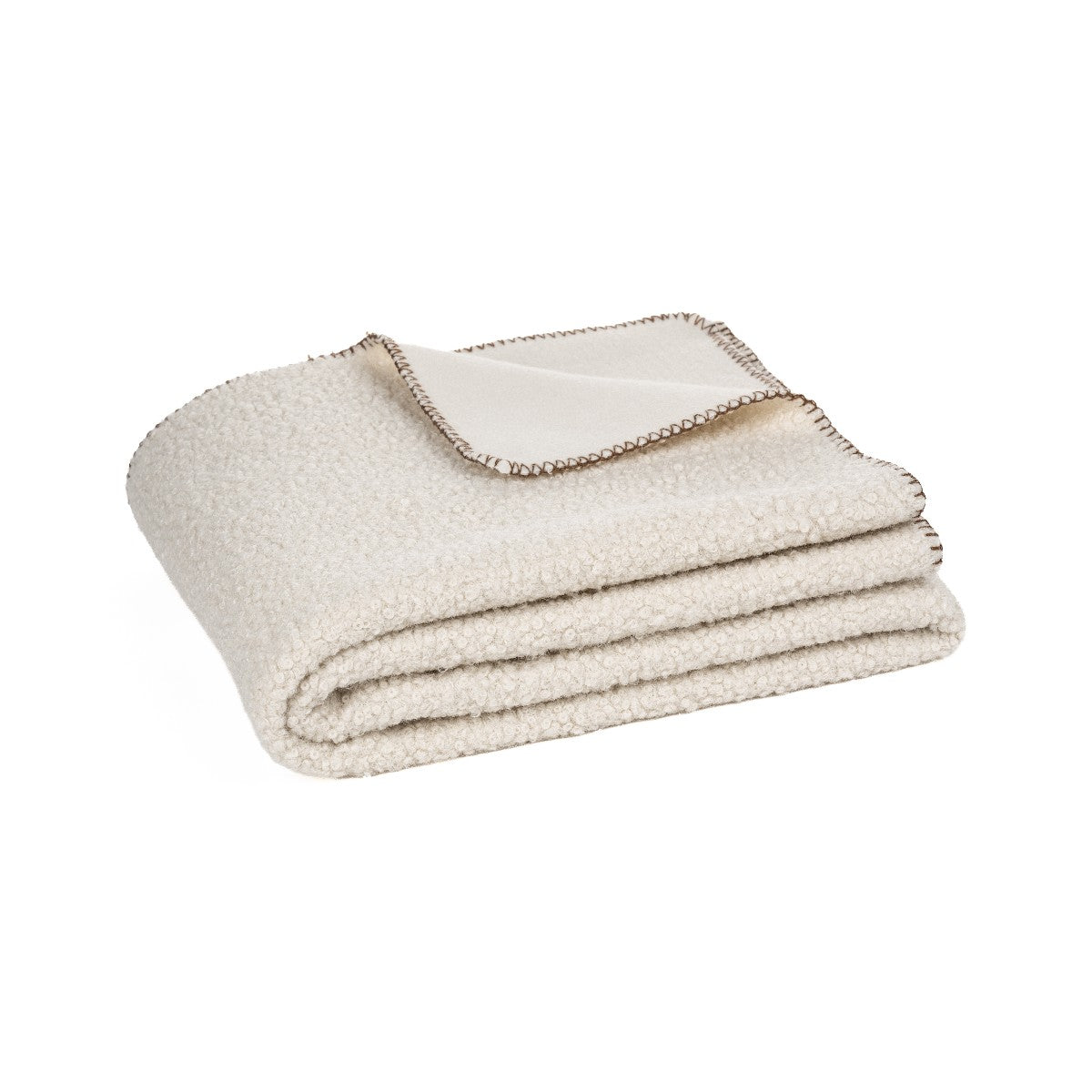 Jeté en faux mouton crème Biquette