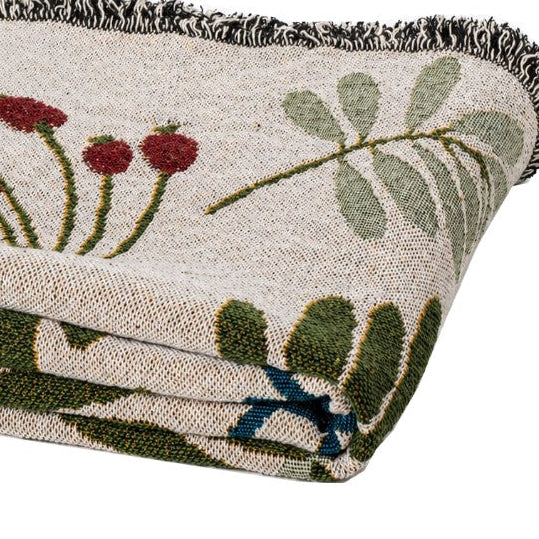 Blassam Mistletoe Leaf Print Christmas Throw