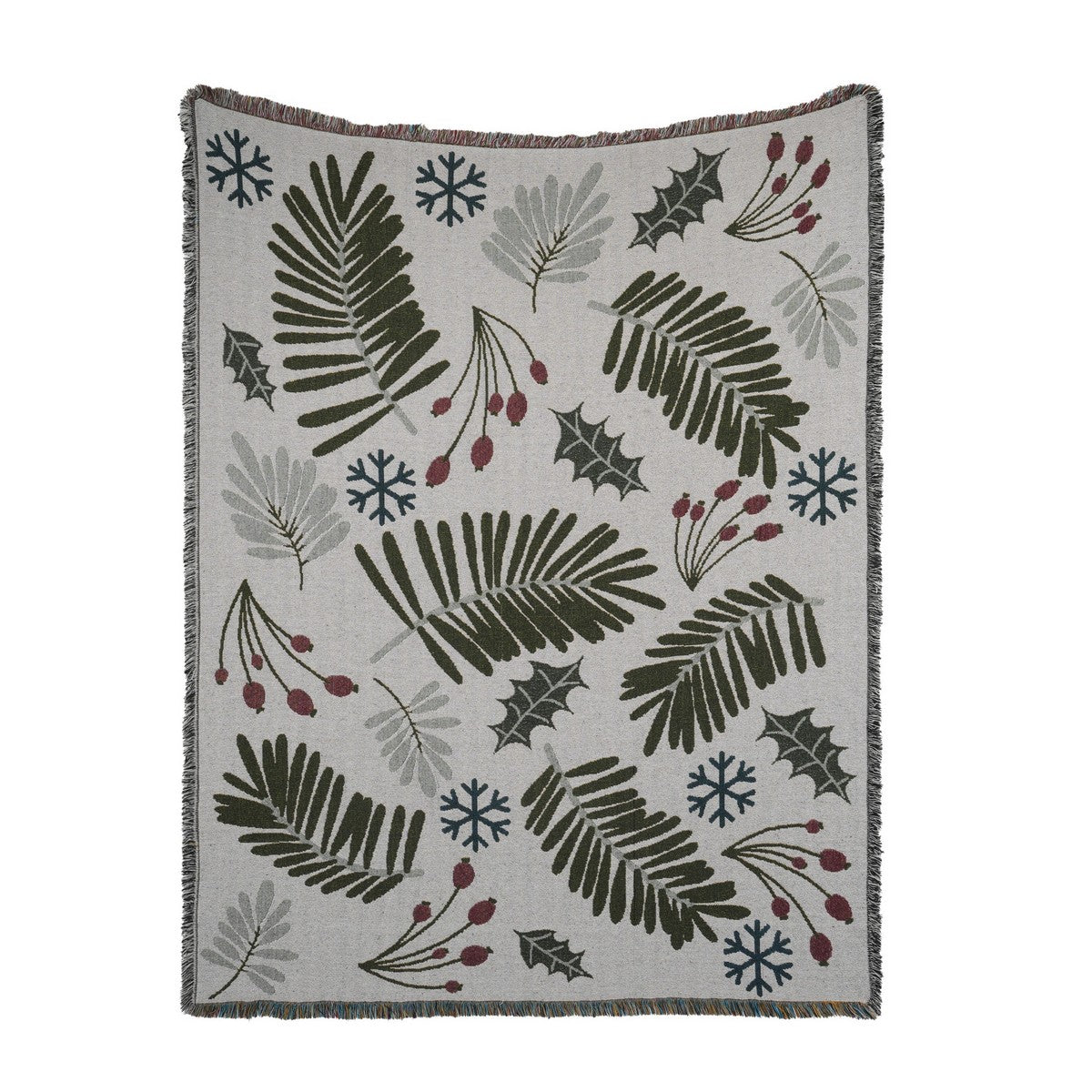 Blassam Mistletoe Leaf Print Christmas Throw