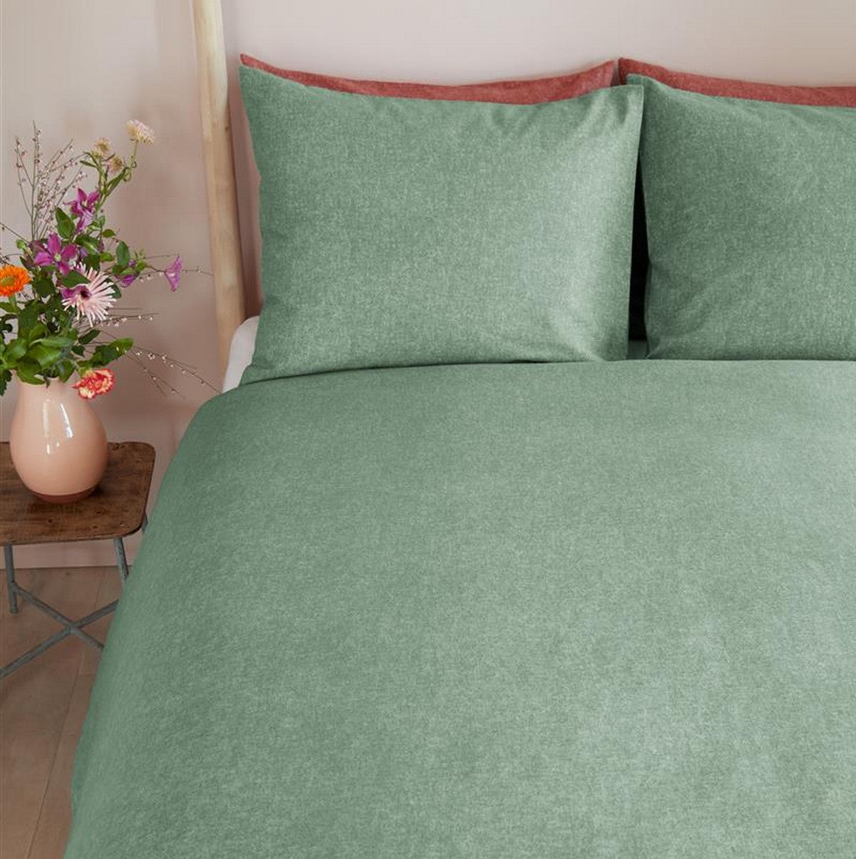 Bonheur Sage Flannel Duvet Cover