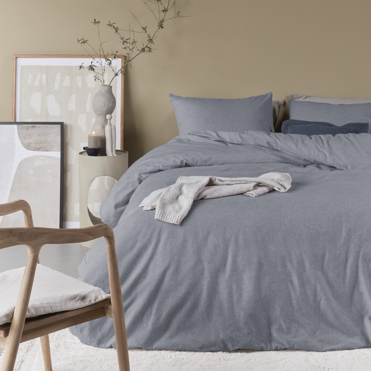 Bonheur Grey Flannel Duvet Cover