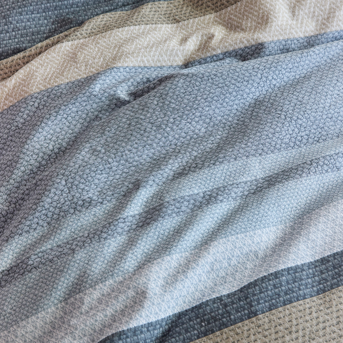 Brad blue and beige striped duvet cover