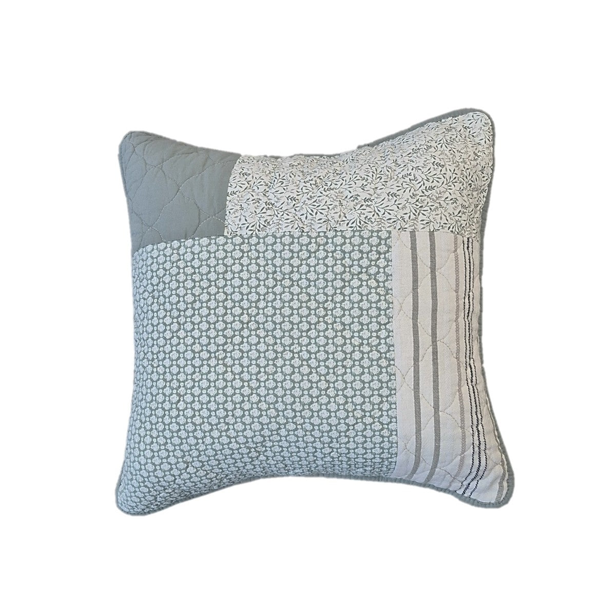 Broccolini green patchwork decorative pillow cover