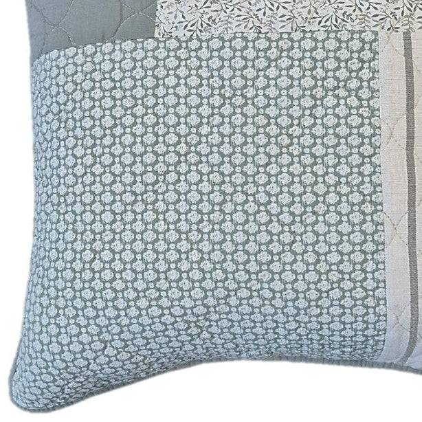 Cache coussin patchwork vert Broccolini