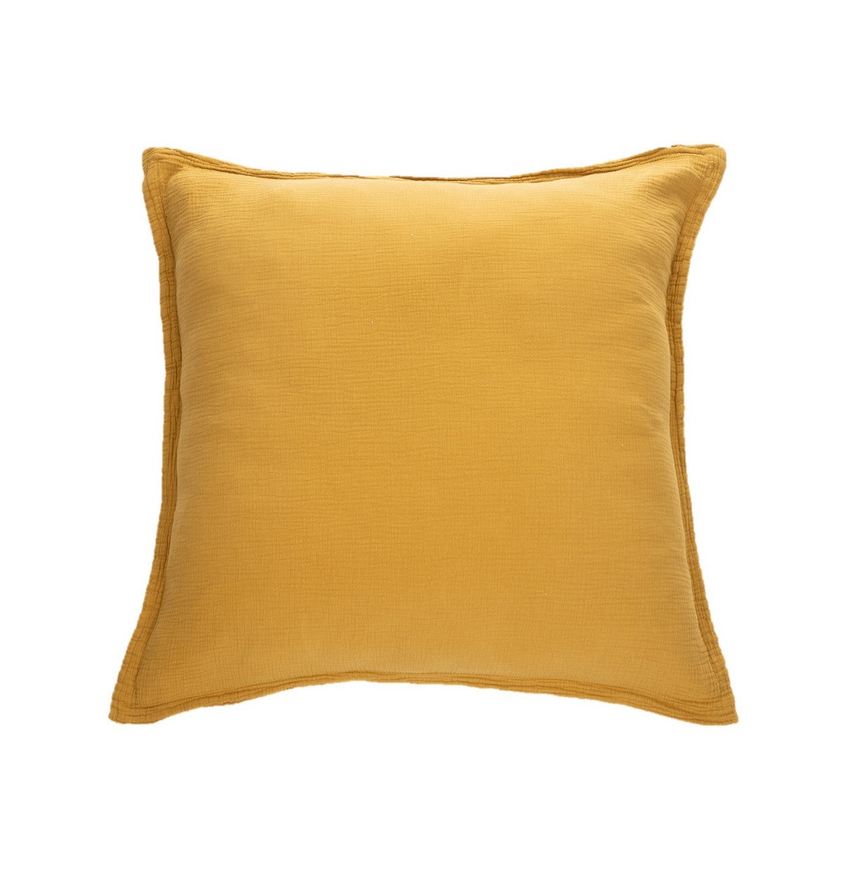 Muslin yellow decorative pillow cover