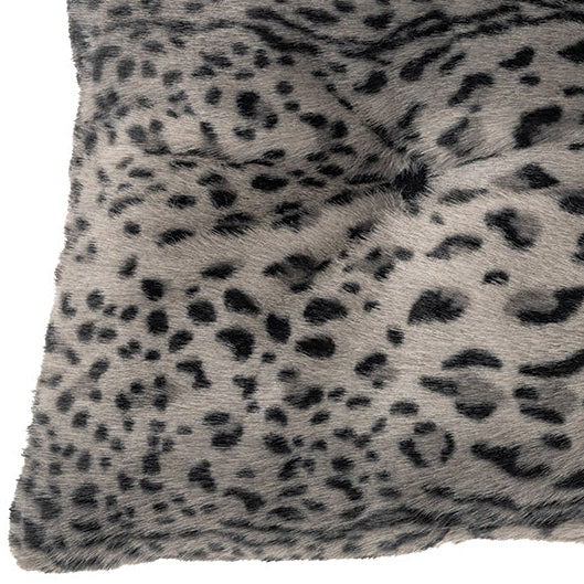 Cheetah black faux fur oblong decorative pillow