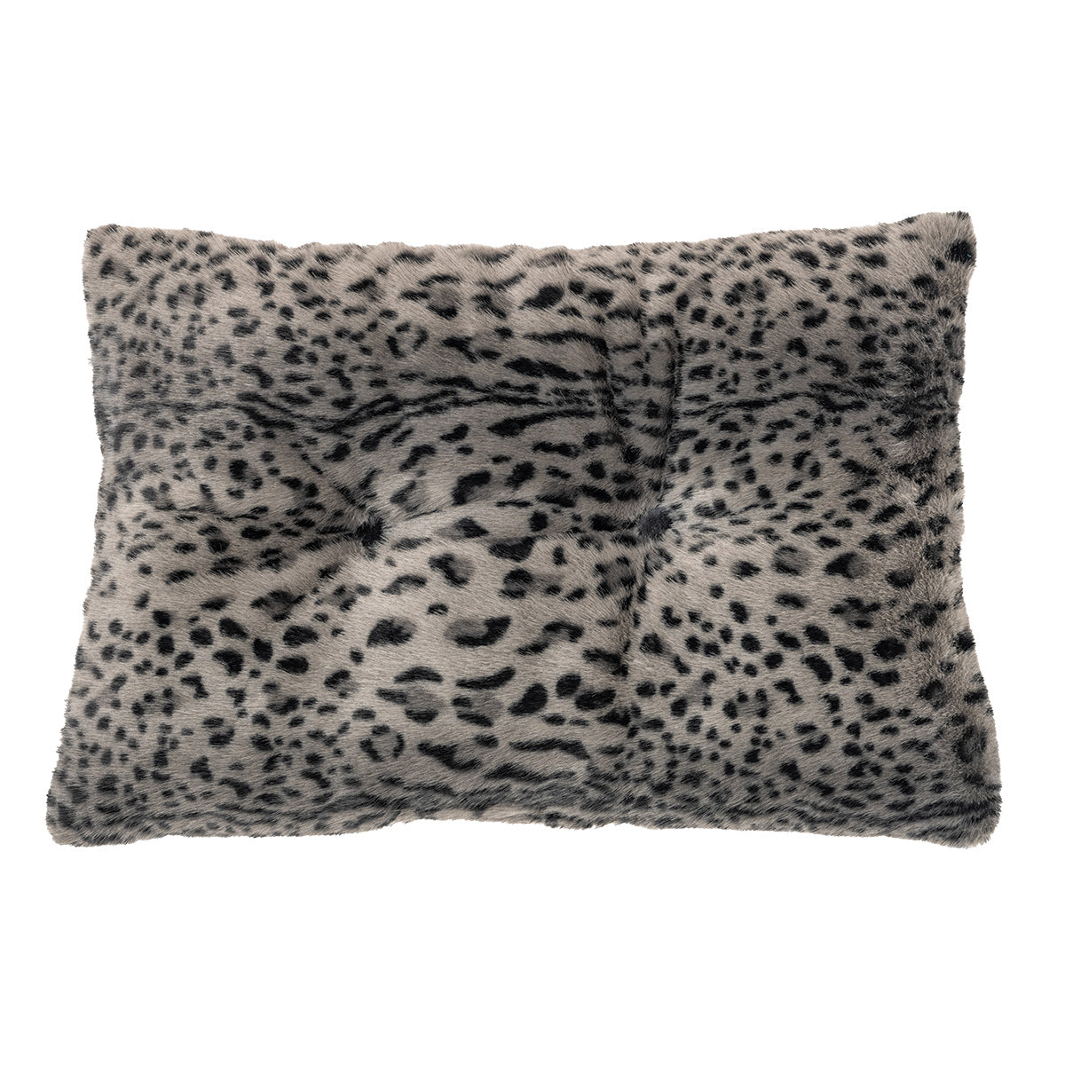 Cheetah black faux fur oblong decorative pillow