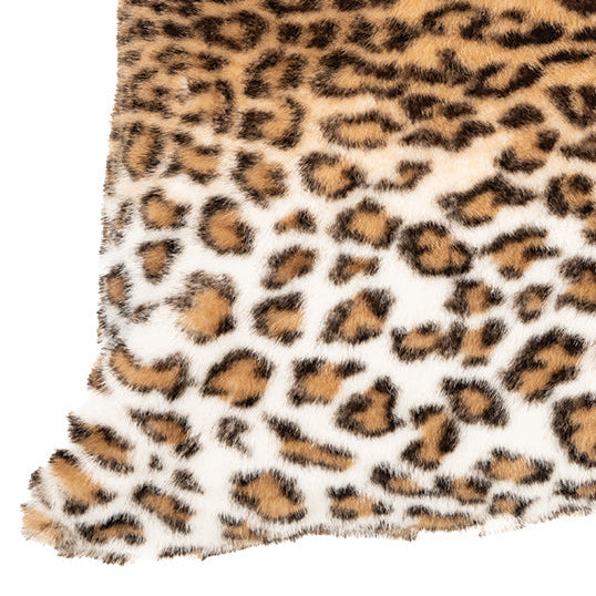 Coussin en fausse fourrure imprimé guépard brun Cheetah