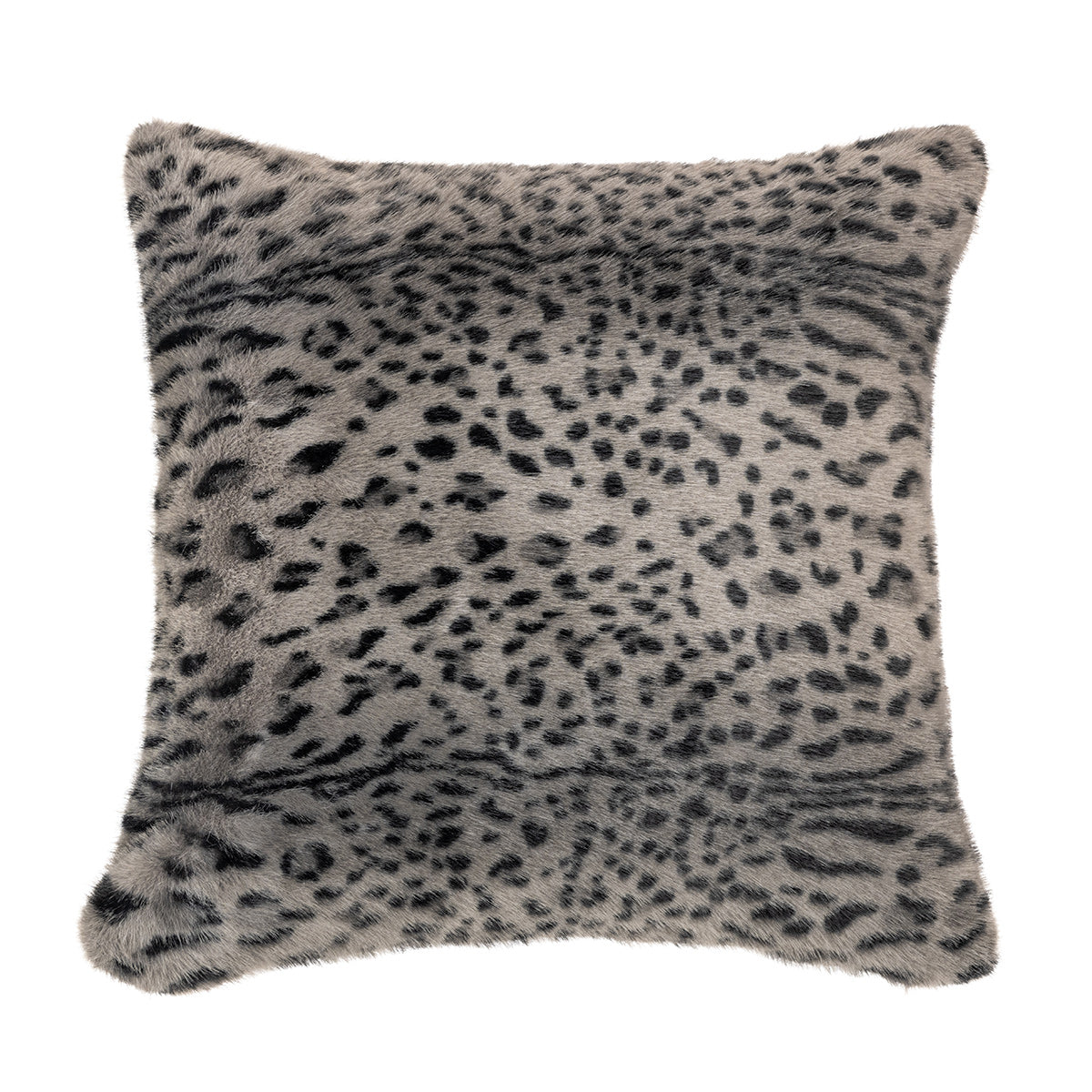 Cheetah black faux fur european pillow