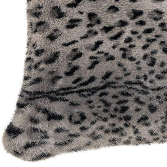 Cheetah black faux fur european pillow