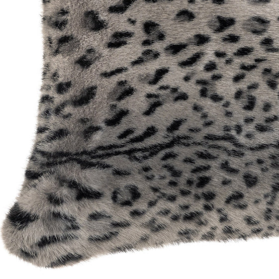 Cheetah black faux fur decorative pillow