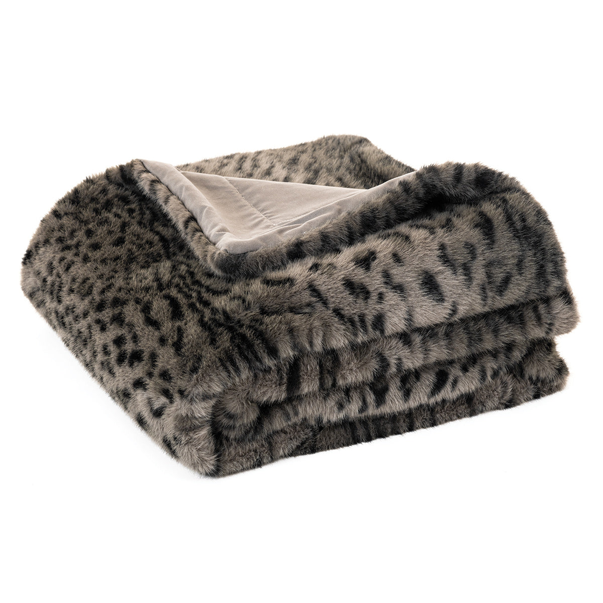 Cheetah black faux fur throw